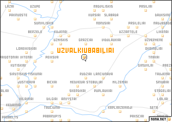 map of Užvalkių-Babiliai