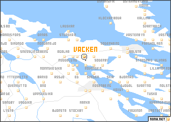 map of Väcken