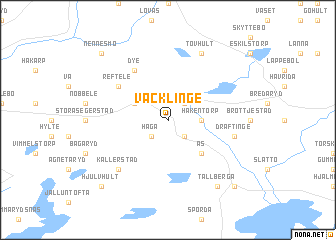 map of Väcklinge