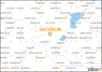 map of Vaitkaičiai