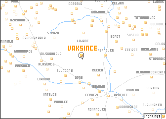 map of Vaksince
