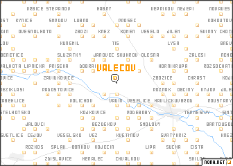 map of Valečov