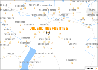 map of Valencia de Fuentes