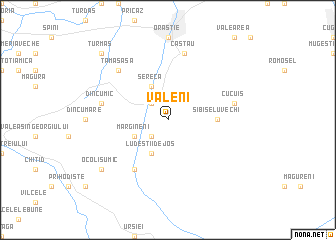 map of Văleni