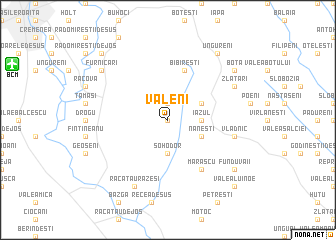 map of Văleni