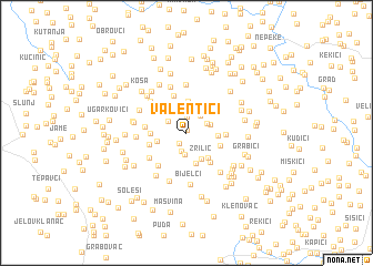map of Valentići