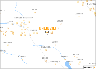 map of Validžići