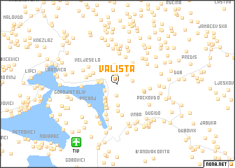 map of Vališta