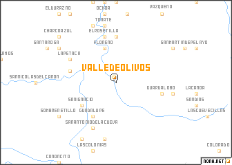 map of Valle de Olivos