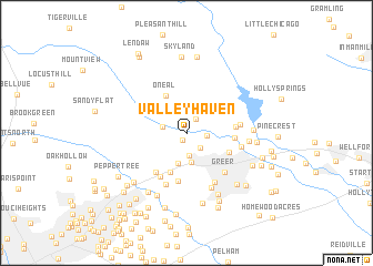 map of Valley Haven