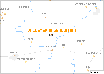 map of Valley Springs Addition