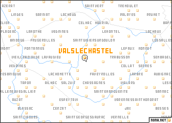 map of Vals-le-Chastel