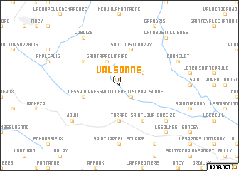 map of Valsonne