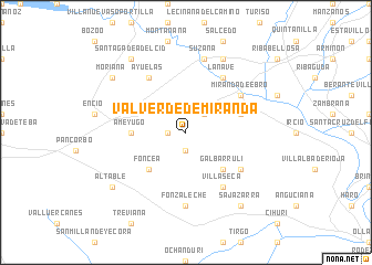 map of Valverde de Miranda