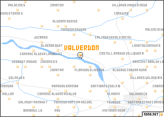 map of Valverdón