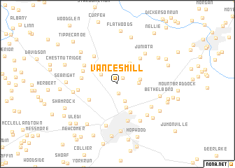 map of Vances Mill