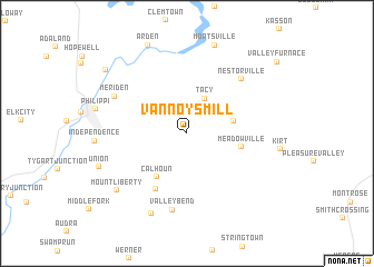 map of Vannoys Mill