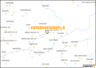 map of Vardāvard-e Soflá