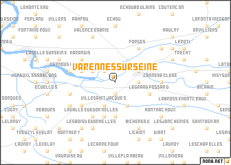 map of Varennes-sur-Seine