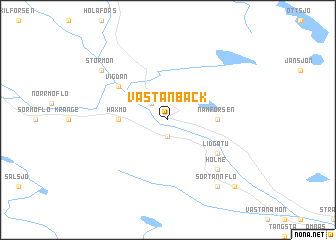 map of Västanbäck
