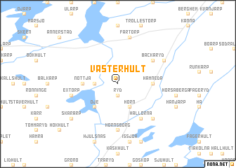 map of Västerhult