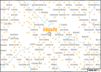 map of Vaudré