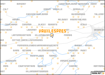 map of Vaux-lès-Prés
