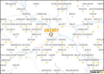 map of Vážany