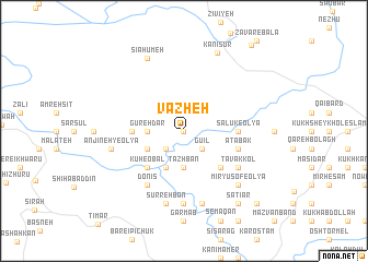 map of Vāzheh