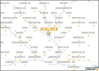 map of Včelínce