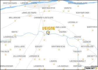 map of Veigné