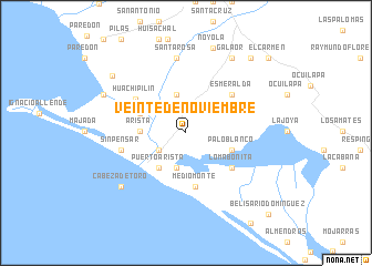 map of Veinte de Noviembre