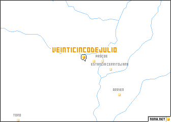 map of Veinticinco de Julio