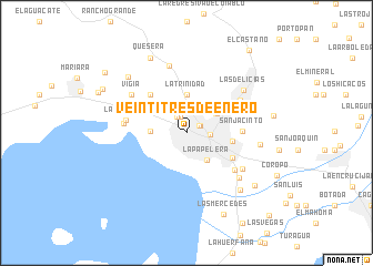 map of Veintitrés de Enero