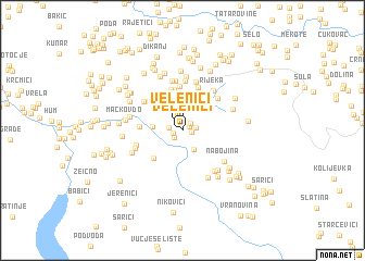 map of Velenići