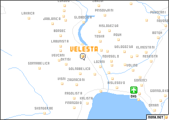 map of Velešta