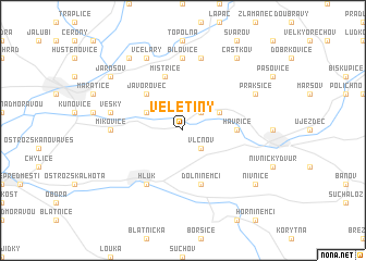 map of Veletiny