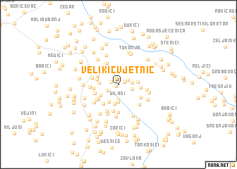 map of Veliki Cvjetnić