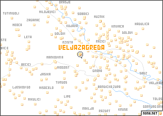 map of Velja Zagreda