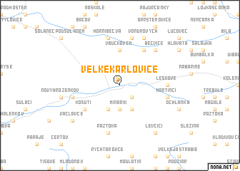 map of Velké Karlovice