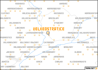 map of Veľké Ostratice