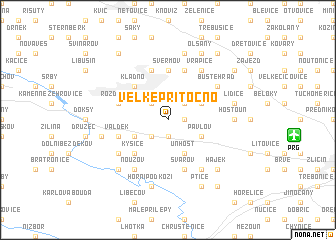 map of Velké Přítočno