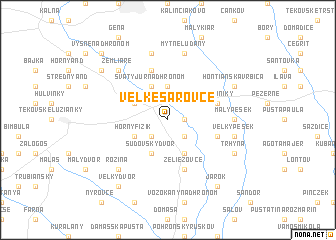 map of Veľké Šarovce