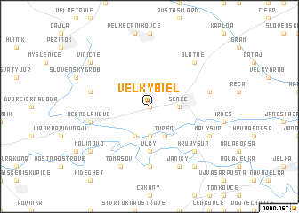 map of Veľký Biel