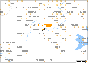 map of Velký Bor