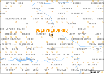 map of Velký Hlavákov