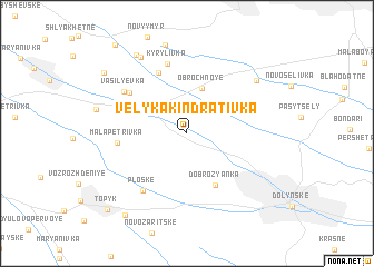 map of Velyka Kindrativ\