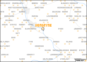 map of Vendryně