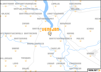 map of Vénéjan