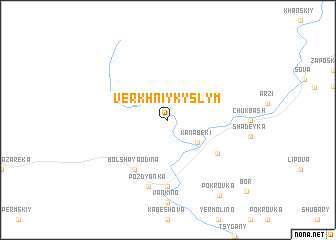 map of Verkhniy Kyslym